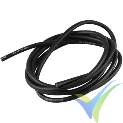 1m Cable de silicona negro 1.5mm2