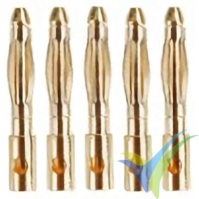 2mm male banana connector, gold plated, 5pcs