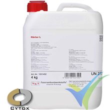 Hardener L (40min), bottle/ 1 kg Required resin quantity: 2.5 kg Epoxy Resin L or 2.6 kg EP Gel Coat colourless