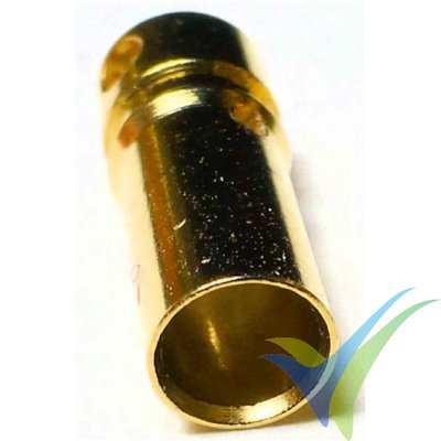 Conector banana 3.5mm hembra, metalizado oro, 1ud