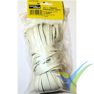 1x6mm Aeronaut rubber band for rubber motor, 100g, 16m approx.