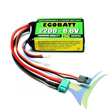 Batería LiFe receptor EGOBATT 2S 2200mAh (14.5Wh) 25C 122g