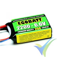 Batería LiFe receptor EGOBATT 2S 2200mAh (14.5Wh) 25C 122g