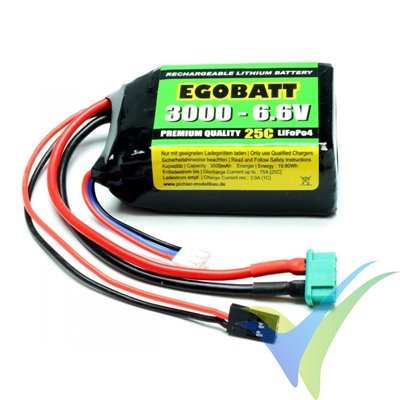 LiFe Battery EGOBATT 2S 3000mAh (21.8Wh) 6.6V 25C 160g