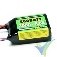 Batería LiFe receptor EGOBATT 2S 3000mAh (21.8Wh) 25C 160g