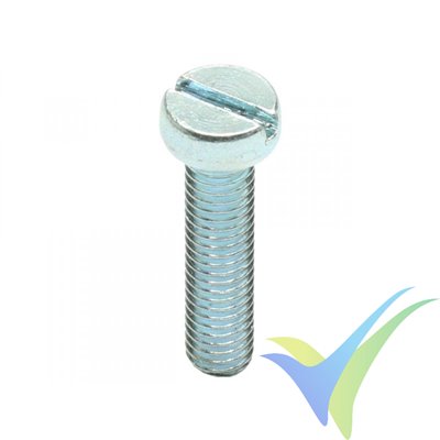 Tornillo M2x30, cabeza cilíndrica ranurada, cincado, DIN-84, 10 uds