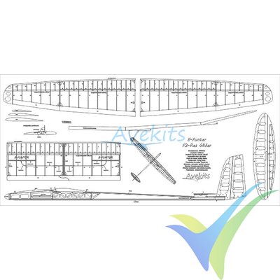 E-Funter F5-RES glider building kit, 2000mm, 450g