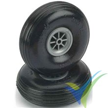 Rueda rayada ligera 88.9mm Dubro 350TL, eje 4mm, 61g, 2 uds