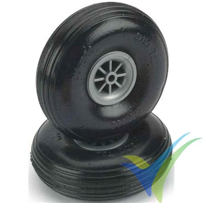 Rueda rayada ligera 88.9mm Dubro 350TL, eje 4mm, 61g, 2 uds