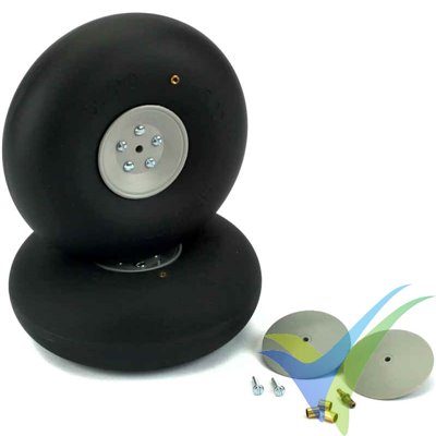 Rueda lisa inflable 114mm Dubro 450RV, eje 4mm, 153g, 2 uds