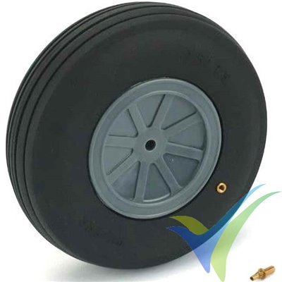 Inflatable treaded wheel 114mm Dubro 450TV, 5mm axle, 180g, 1 pc