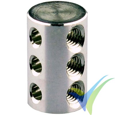 Yuki Model triple 2mm rod connector, without grub screws