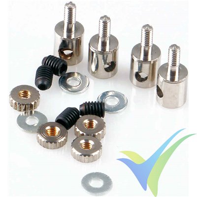 Prisionero acoplamiento varilla 2mm a servo, Robbe 56000017, 4 uds