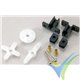 Brazos micro y gomas para servo Hitec 60/81/82/85/5082/5085/5083/5084/5087MG