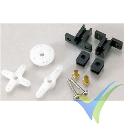 Brazos micro y gomas para servo Hitec 60/81/82/85/5082/5085/5083/5084/5087MG