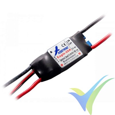 Variador para motor con escobillas (brushed) Hobbywing Eagle 20A, 2S-3S, BEC 1A, 17g