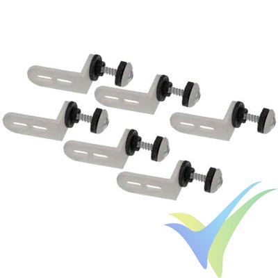 Escuadras para montaje de carenados tamaño .20 a .90, DU-BRO 998 E/Z, 3.83g, 6uds