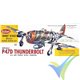 Kit construcción avión gomas Guillows 1001, Republic P-47D Thunderbolt, 768mm