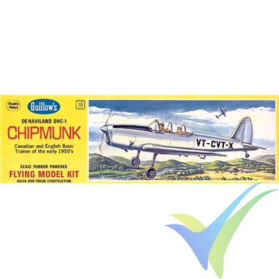 Guillows de Havilland DHC-1 Chipmunk, rubber motor building kit 903, 432mm