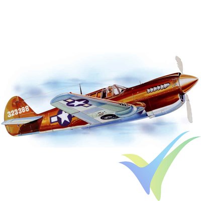 Guillows P-40 Warhawk, rubber motor building kit 405 LC, 708mm