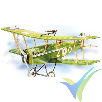 Kit construcción avión biplano gomas Guillows 2020 LC, Royal Aircraft Factory SE5A, 610mm