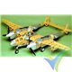 Guillows Lockheed P-38 Lightning, rubber motor building kit 2001, 1016mm