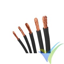 1m Cable de silicona negro 4mm2, 1020x0.07 venillas, 47g