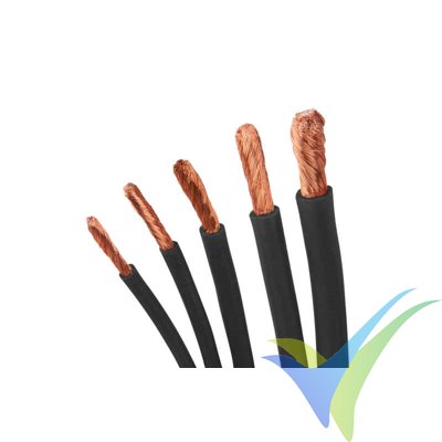 1m Silicone cable black 0.25mm2, 130x0.05 strands