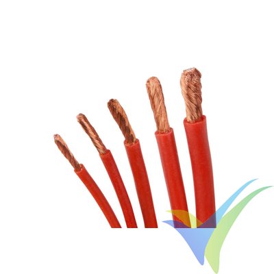1m Silicone cable, red 10mm2, 1260x0.01 strands, 120g