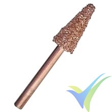 Perma-Grit RF-1C rotary file 8mm narrow cone coarse grain, 3.17mm arbor for Dremel and the like