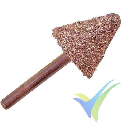 Perma-Grit RF-2C rotary file 16mm cone coarse grain, 3.17mm arbor for Dremel and the like