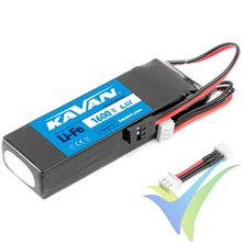KAVAN 2S 1600mAh (10.56Wh) LiFe receiver battery, 85g