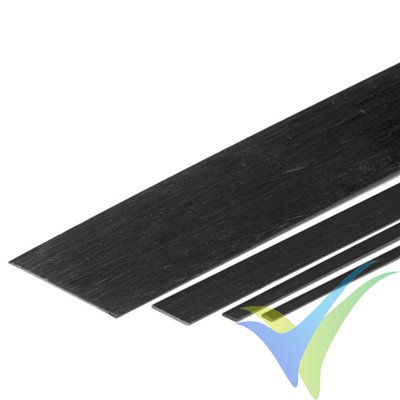 Listón rectangular de carbono pultruido 3x0.3x1000mm