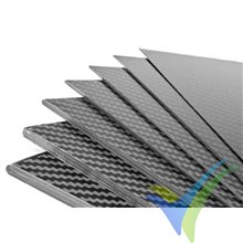 Placa de fibra de carbono y epoxi 1.5mm, 400x250mm, 1ud