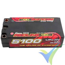 Gens ace Redline Shorty HV LiPo Battery 5100mAh (38.76Wh) 2S1P 130C 215g 5mm