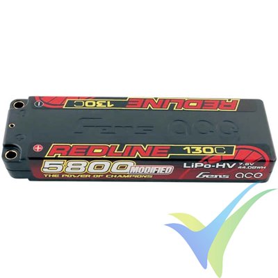Gens ace Redline HV LiPo Battery 5800mAh (44.08mAh) 2S1P 130C 225g 5mm