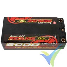 Gens ace Redline Shorty HV LiPo Battery 6000mAh (45.6Wh) 2S1P 130C 220g 5mm