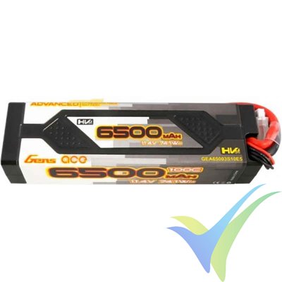 Gens ace Advanced HV LiPo Battery 6500mAh (74.1Wh) 3S1P 100C 480g EC5