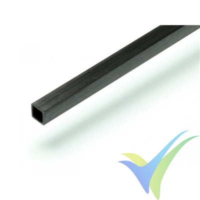 Square carbon tube with inner square, 5x5mm, 4x4mm, 1m