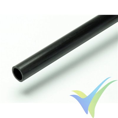 Carbon round pultruded tube Ø 8x6mm x 1m