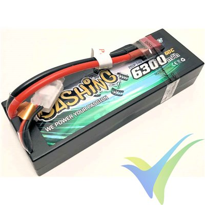 Gens ace Bashing LiPo Battery 6300mAh (46.62Wh) 2S1P 60C 295g Deans