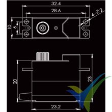 Servo digital Blue Bird BMS-115WV+, 11.5g, 7.1Kg.cm, 0.09s/60º, 3.7V-8.4V