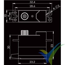 Servo digital Blue Bird BMS-125WV+, 11.5g, 7.1Kg.cm, 0.09s/60º, 3.7V-8.4V