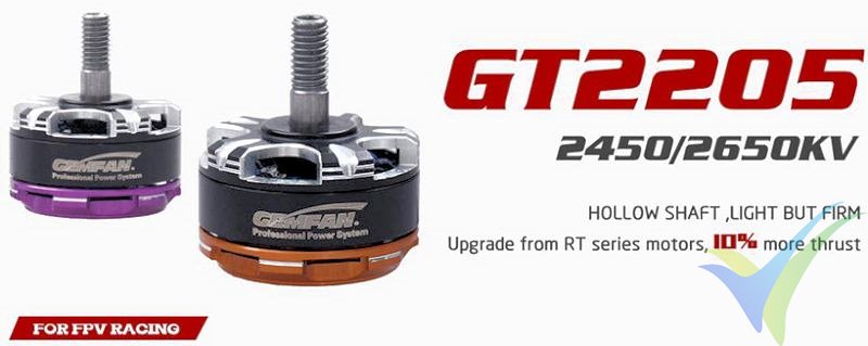 Motor brushless GEMFAN GT2205-2450Kv