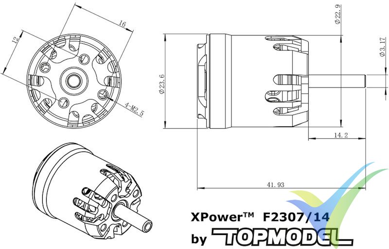 Motor brushless Xpower F2307/14 F5K